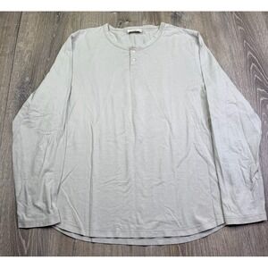 Wellen Mens Gray Henley Neck Long Sleeve 2 Button Comfy Regular T-Shirt Size XL